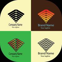 Excellent Latest logo design with four different designs of the same shape vector