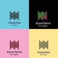 Simple Best logo design with four different designs of the same shape vector