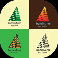 Abstract Best logo design with four different designs of the same shape vector