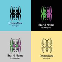 Active Unique logo design with different designs of the same shape vector