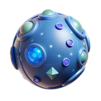 Futuristic Orb 3D Render of Abstract Sphere with Glowing Elements png