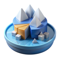 Data Visualization 3D Pie Chart with Cubes and Pyramids png