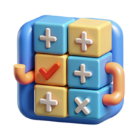 Interactive 3D Checklist App Plus, Minus, Checkmarks for Task Management png