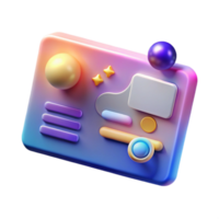 3D Colorful UI Element Design Abstract Pastel Interface png