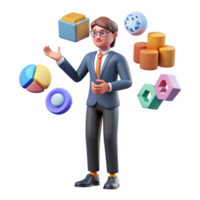 Data Visualization Charts, Graphs, and 3D Models for Business Insights png