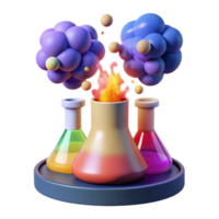 chemisch Reaktion Experiment, Wissenschaft, Labor, Flasche, Blasen, Moleküle, Verbrennung, bunt, Erlenmeyer, Reaktion png