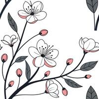 Seamless pattern with cherry blossom illustration vector