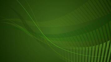 Green abstract background with wavy lines. vector