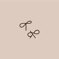 luxurious organic style and elegant concept TX wedding typography monogram letter dynamic line initial vector