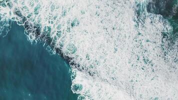 Overhead Rotating Stormy Ocean Waves Crashing On The Shore video