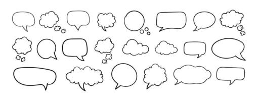 Collection of empty speech bubbles on black and white colour vector