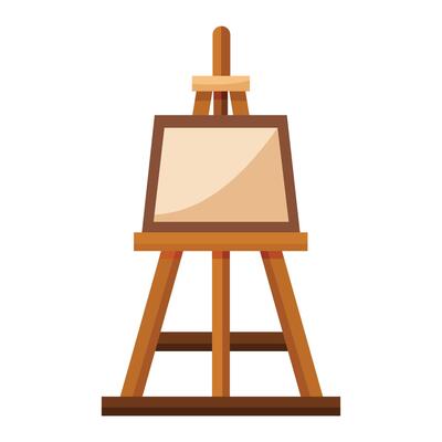 Illustration of Wooden easel isolated on white