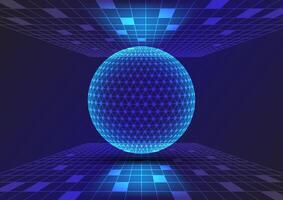 Abstract background with sphere perspective network vector