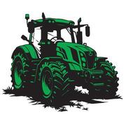 High-Quality Tractor Illustrations Bold and Simple Highlighting Various Views of Farming Equipment in Vibrant Yellow and Black vector