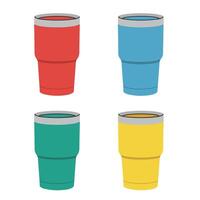 Modern Drink Tumbler Set with Simple and Bold Colors for Stylish Product Graphics vector