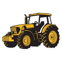 Versatile Tractor Illustrations Bold and Simple Featuring Dynamic Vectors Designs of Agricultural Machinery in Yellow and Black