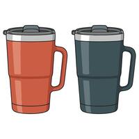 Vibrant and Modern Tumbler Set Design Colorful Cup Illustrations for Beverage Graphics vector