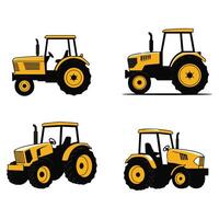 Professional Tractor Illustrations Bold and Simple Perfect for Advertising and Machinery Branding Graphics vector