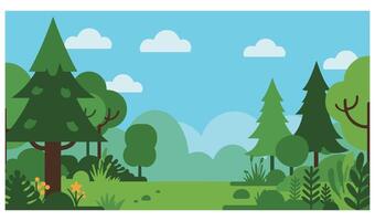 Summer time summer hot Serene mountain forest beach banner template combining serene nature views with a warm sunny atmosphere vector