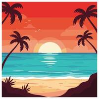 Summer time summer hot Serene mountain forest beach banner template showcasing a breathtaking combination of forest and beach views vector
