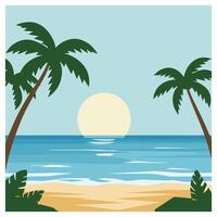 Summer time summer hot Serene mountain forest beach banner template featuring an inviting blend of serene and bold natural elements vector