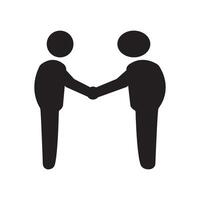 Two business men shaking hands icon element design vector