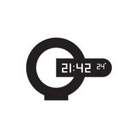 black digital clock sign icon element design web vector