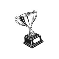Trophy Icon on Checkerboard Transparent Background vector
