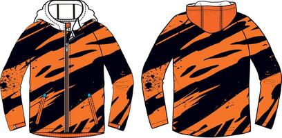 Jacket With Mockup Tiger Print vector