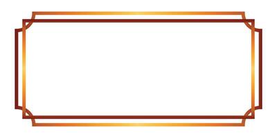 Horizontal rectangular vintage gold frame in oriental style vector