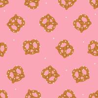 Simple seamless pattern with salted pretzels. graphics. vector