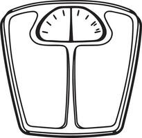 Solid Black Weight Scale Outline for Relaxing Coloring Projects vector