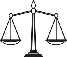 Artistic Scale of Justice Silhouette Illustration for Coloring Projects vector