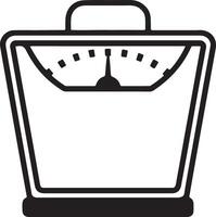 Modern Weight Scale Silhouette Coloring Page Sharp Design on White vector