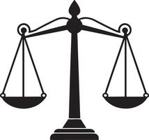 Classic Scale of Justice Silhouette Coloring Page Plain Background vector