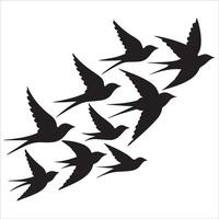 Serene Swallow Flock Silhouette Art vector