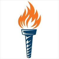 Fiery Torch Flame Icon Collection vector