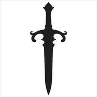 Sharp and Dynamic Sword Silhouette Art vector