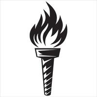 Timeless Torch Silhouette Design vector