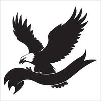 Soaring Eagle with Banner Silhouette Design vector