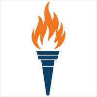 Radiant Torch Flame Icons Set vector