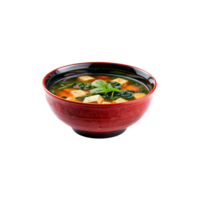 A bowl of soup with spinach and chicken in it png