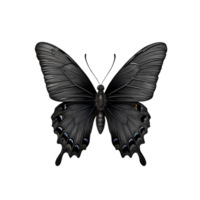 A black butterfly is shown on a black background png