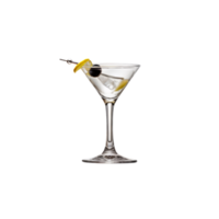 A martini with olives and a lemon slice png