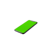 A green iphone on a black background png
