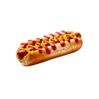A hot dog with ketchup and mustard on it png