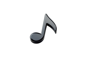 A sleek black musical note icon on a transparent background. symbolizing music and rhythm as a design element for creative projects. png