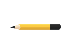 Close-up image of a traditional yellow pencil on a transparent background. showcasing its classic design and sharp graphite tip. png