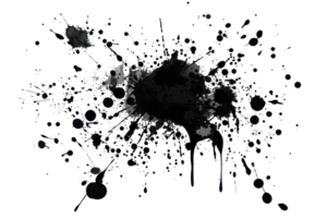 Abstract black ink splash on transparent background. perfect for artistic and creative projects, blending design and expression in unique forms. png