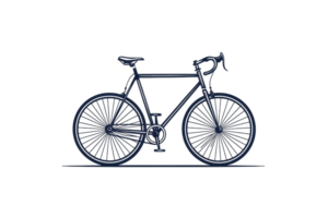 Detailed illustration of a classic road bicycle isolated on a transparent background. showcasing its intricate design and sleek structure. png